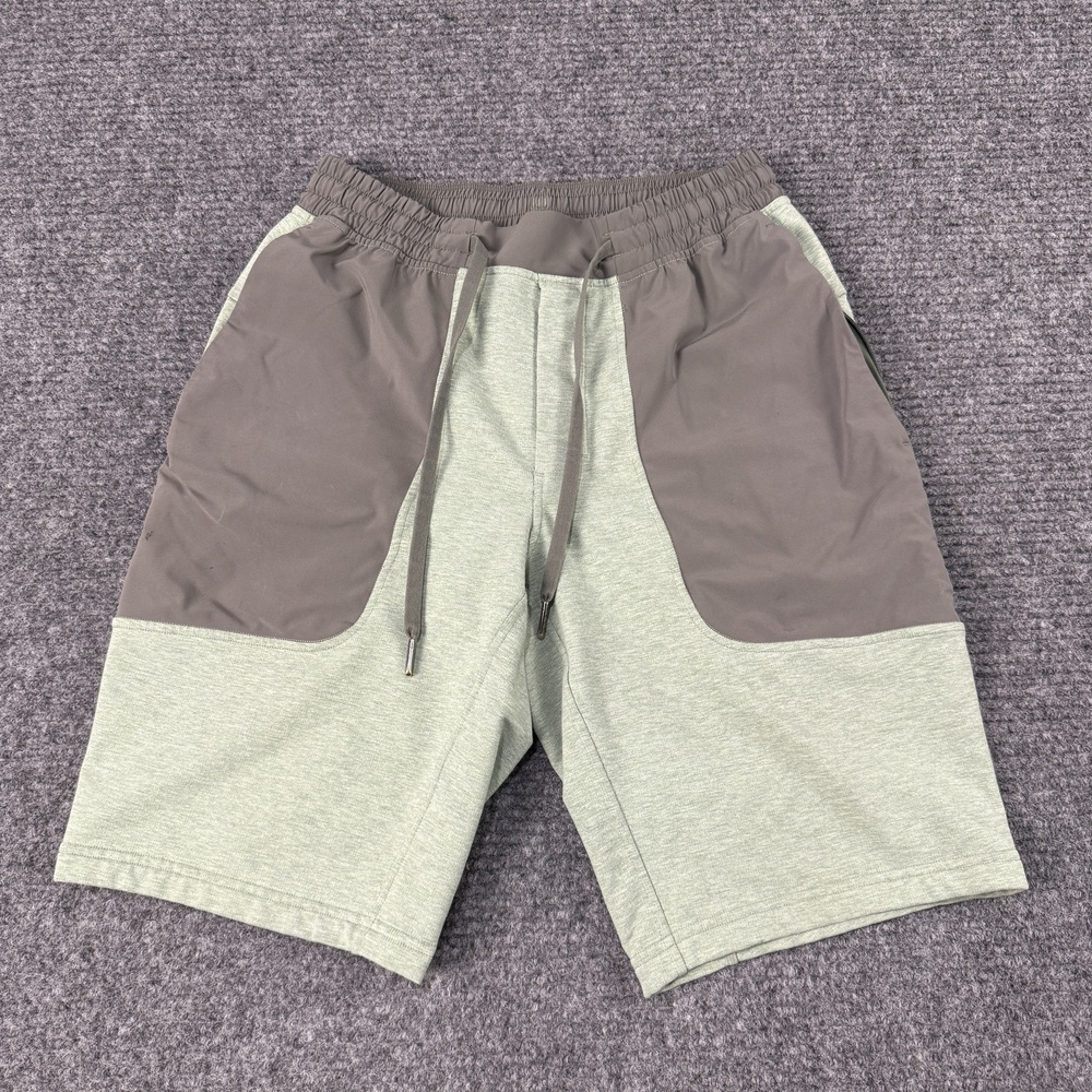 Lululemon Shorts Mens Small Green Gray Commission 10 Inch Pocket Athletic Gym